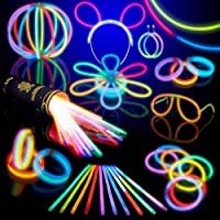 Los mejores  - Pack de Varitas Luminosas para Fiestas HotLite (Total 216 piezas) - 100 20 cm pulseras- collares- kits para crear gafas…